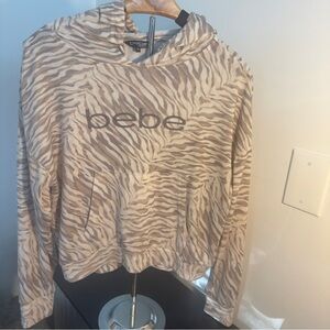 Bebe Beige Patterned Hoodie
